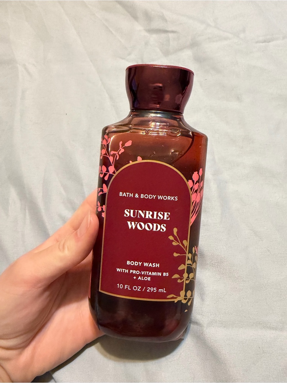Bath & Body Works Sunrise Woods Body Wash - Burgundy and Pink Accents